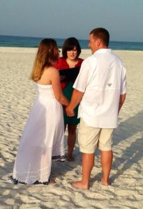 Mindy and Eric's wedding on the beach.